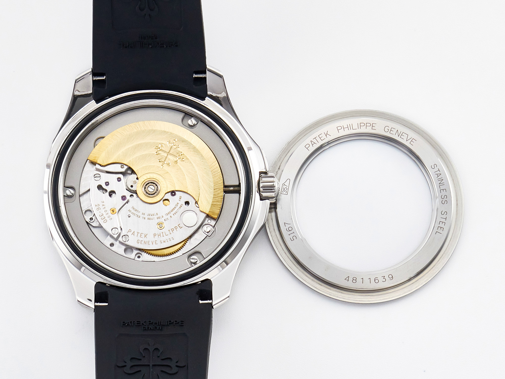 Aquanaut 5167 40mm SS 3KF 1:1 Best Edition Black Dial on Black Rubber Strap A330 Super Clone V3