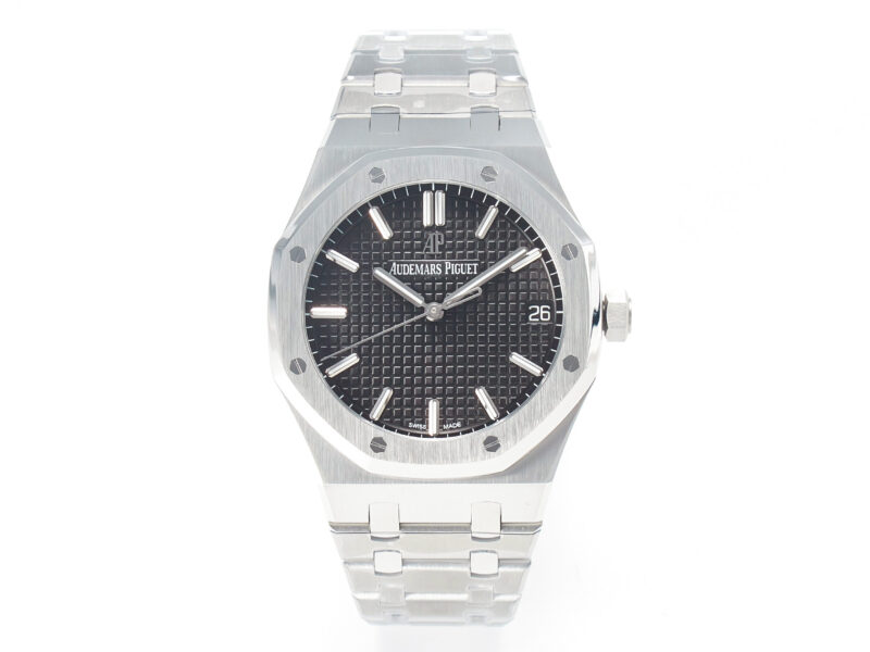 Royal Oak 41mm 15500 SS ZF 1:1 Best Edition Black Textured Dial on SS Bracelet SA4302 Super Clone V3