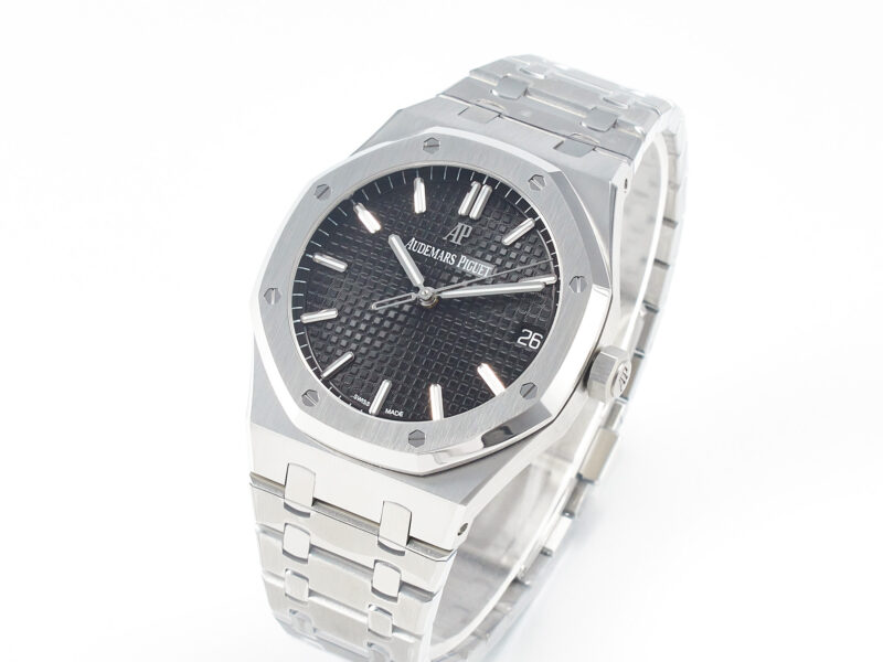 Royal Oak 41mm 15500 SS ZF 1:1 Best Edition Black Textured Dial on SS Bracelet SA4302 Super Clone V3
