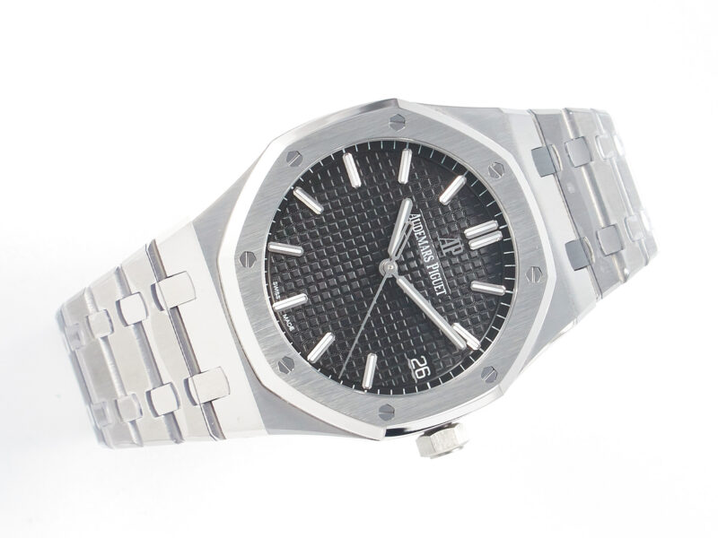 Royal Oak 41mm 15500 SS ZF 1:1 Best Edition Black Textured Dial on SS Bracelet SA4302 Super Clone V3