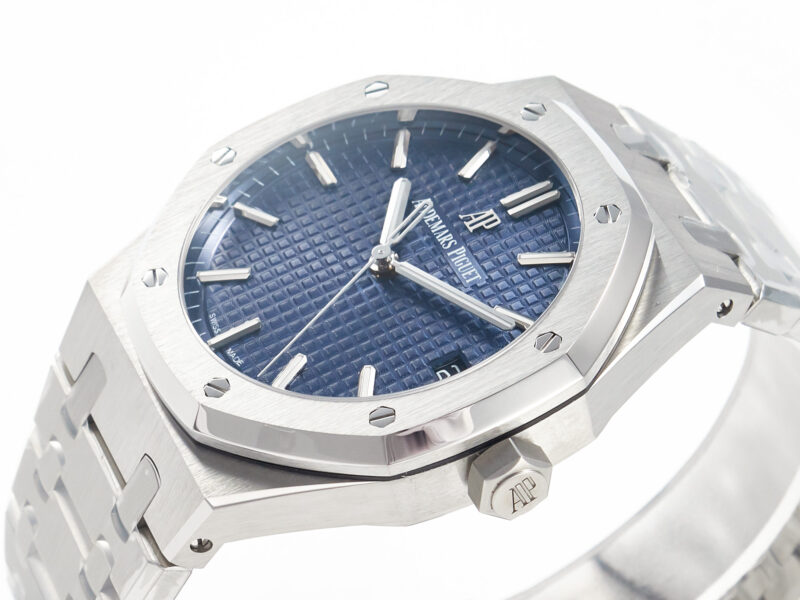 Royal Oak 41mm 15500 SS ZF 1:1 Best Edition Blue Textured Dial on SS Bracelet SA4302 Super Clone V3