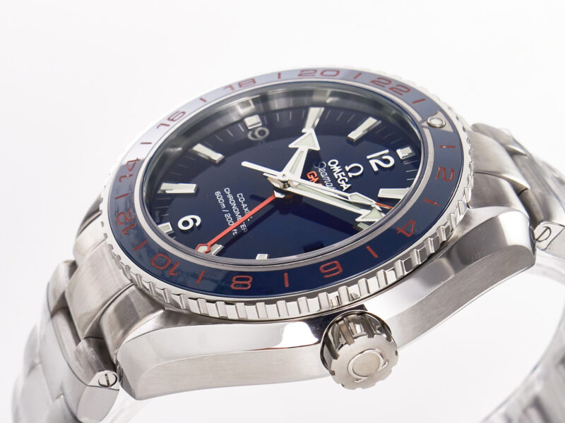 Planet Ocean 600M Co-Axial GMT 43.5mm VSF 1:1 Best Edition Blue Dial Blue Ceramic Bezel on SS Bracelet A8605 Super Clone