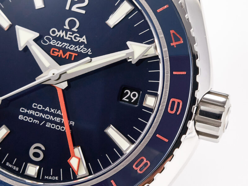 Planet Ocean 600M Co-Axial GMT 43.5mm VSF 1:1 Best Edition Blue Dial Blue Ceramic Bezel on SS Bracelet A8605 Super Clone