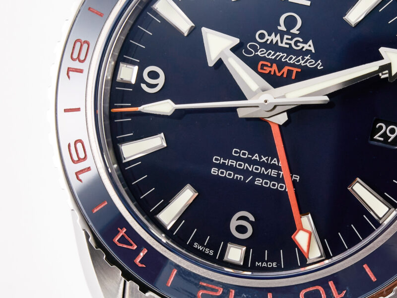 Planet Ocean 600M Co-Axial GMT 43.5mm VSF 1:1 Best Edition Blue Dial Blue Ceramic Bezel on SS Bracelet A8605 Super Clone