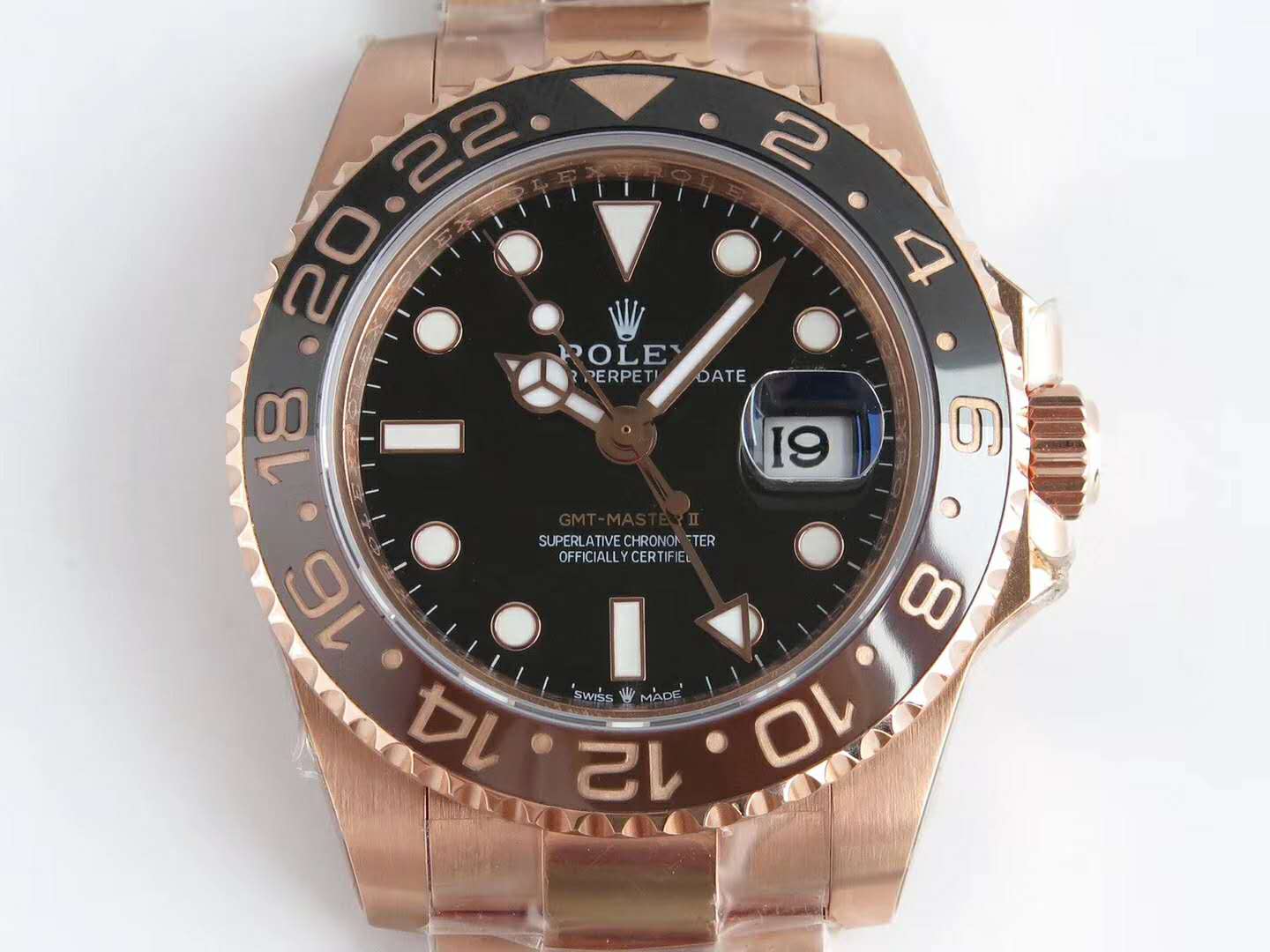 GMT Master II 126715 CHNR Clean Facctory “Rootbeer” in Rose Gold